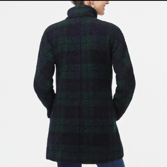 J.Crew Factory Boucle City Coat‎ in Black Watch Plaid 6 - Picture 3 of 10